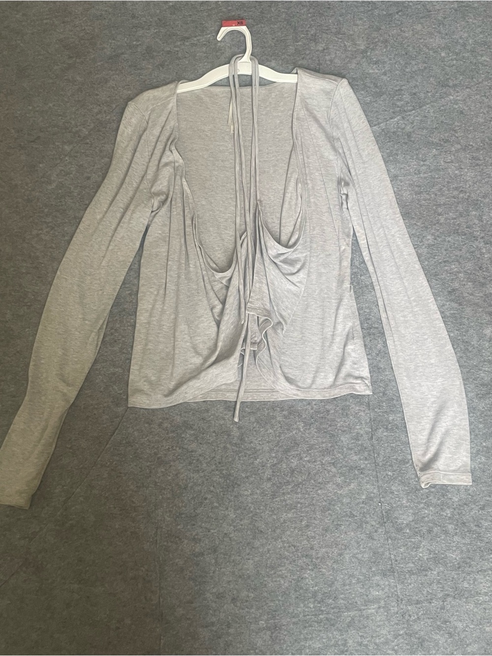 The Group BABATON(Aritzia) Light Gray Long-Sleeve Ballet wrap sweater